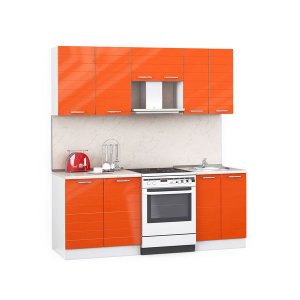 Кухонный гарнитур Лайн 2000 Оранжевый глянец